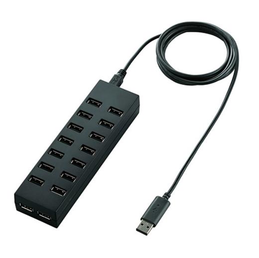 ELECOM USBHUB2.0/ZV[Y/Ztp[/16|[g/ubN ws 