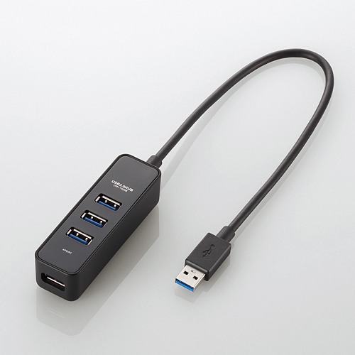 ELECOM マグネット付き4ポートUSB3.0ハブ U3H-T405BBK