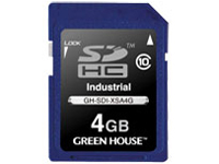 GREENHOUSE SDカード / SDHCカード(工業用) GH-SDI-XSA4G