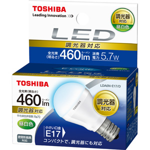 TOSHIBA LED電球ミニクリプトン形5.7W調光器対応 LDA6N-E17_D