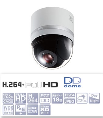 VICTOR HDネットワークコンビネーションドームカメラ VN-H657B